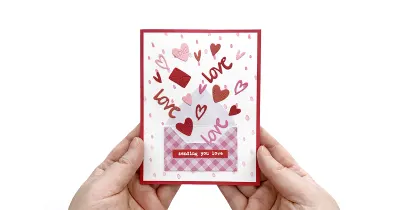 ミニ封筒からラブがいっぱい！バレンタインカードの作り方/スコアリングボードで封筒を作る方法