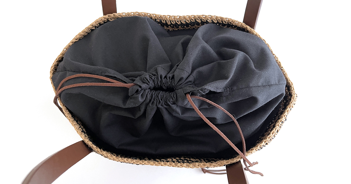 かごバッグのインナーバッグ（マチつき巾着袋）の作り方 | croccha