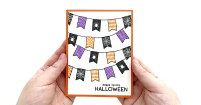ハロウィンテーマのペナント（フラッグ）カードの作り方