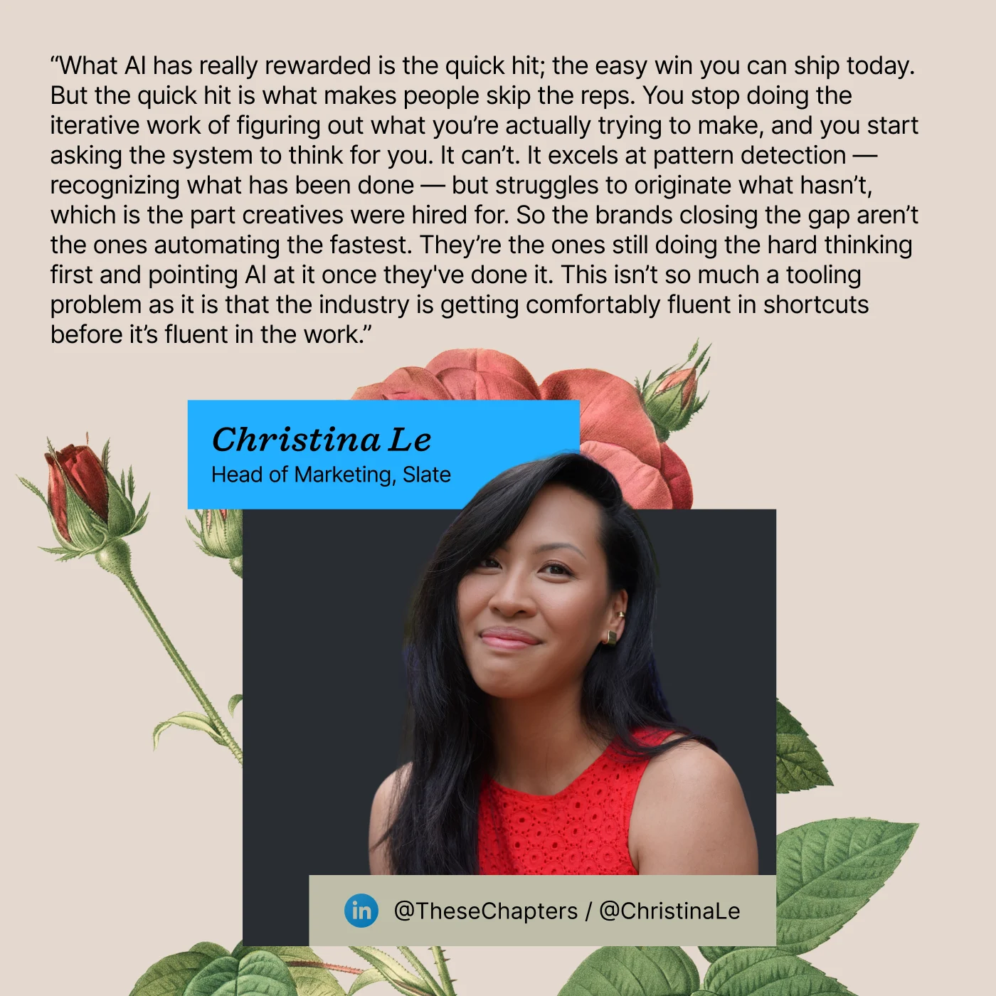 Christina Le - Head of Marketing at Slate Quote 1400x1400webp