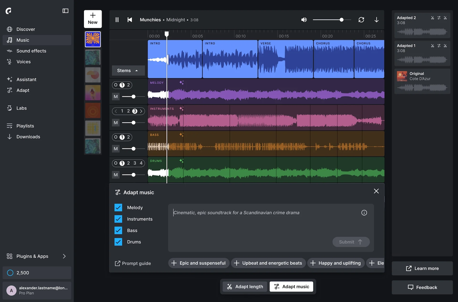 Using text prompt in Adapt.