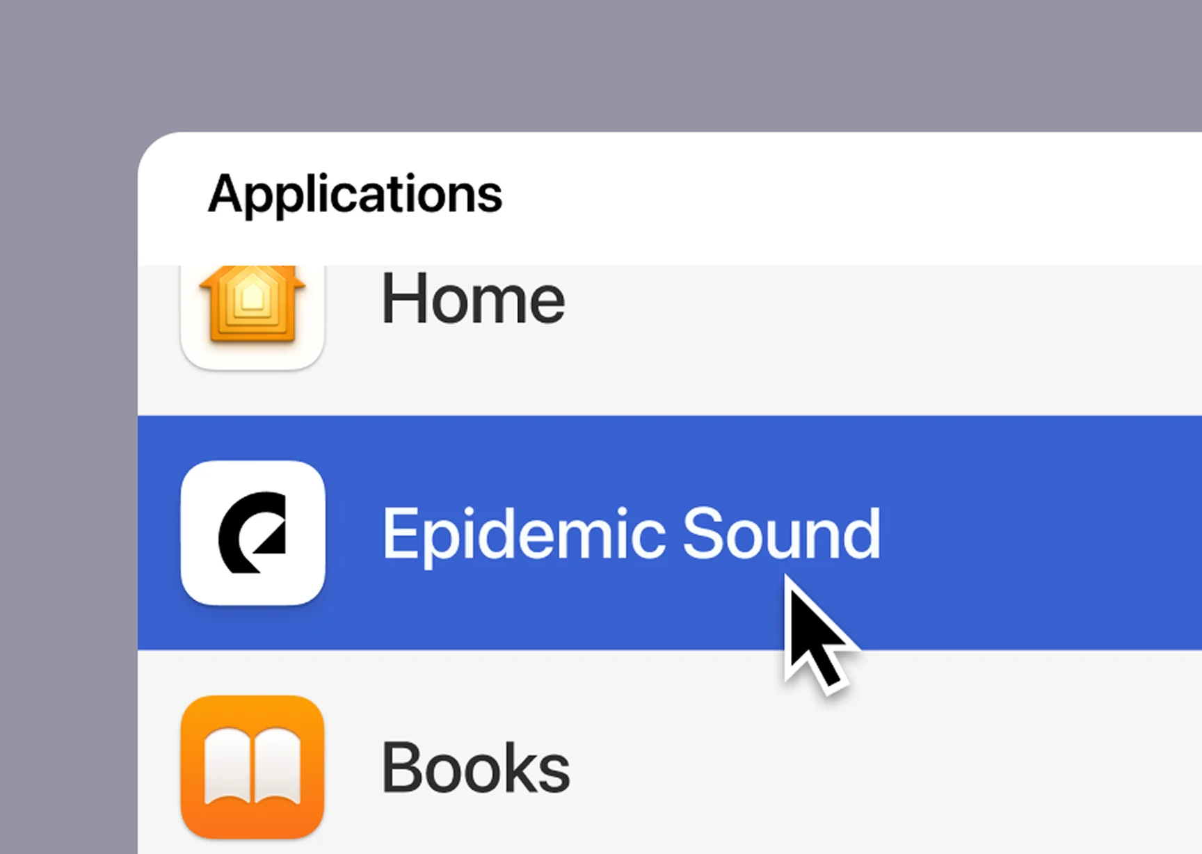Launch the Epidemic Sound desktop app for MacOS