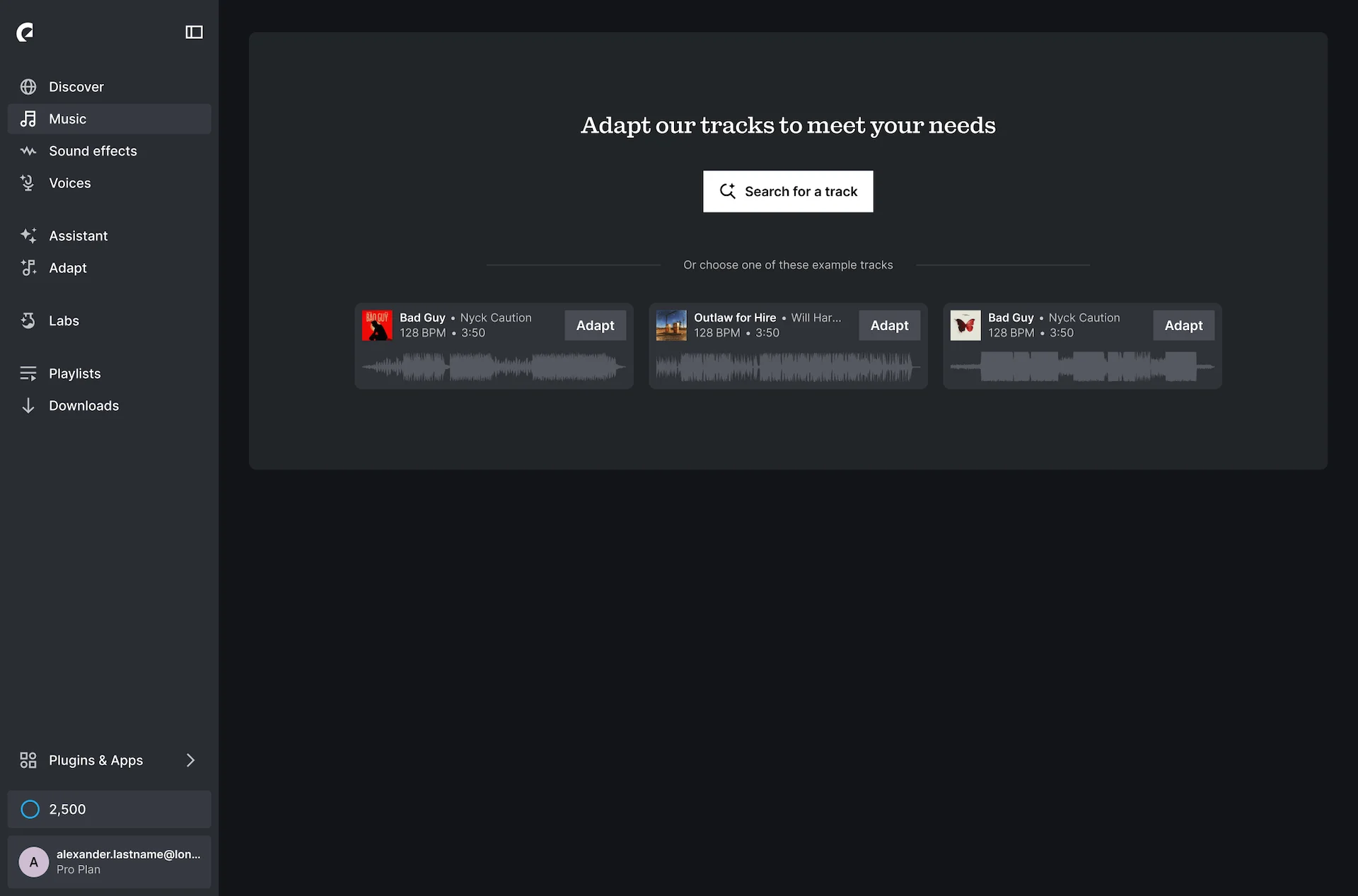 Browsing the Adapt homepage.
