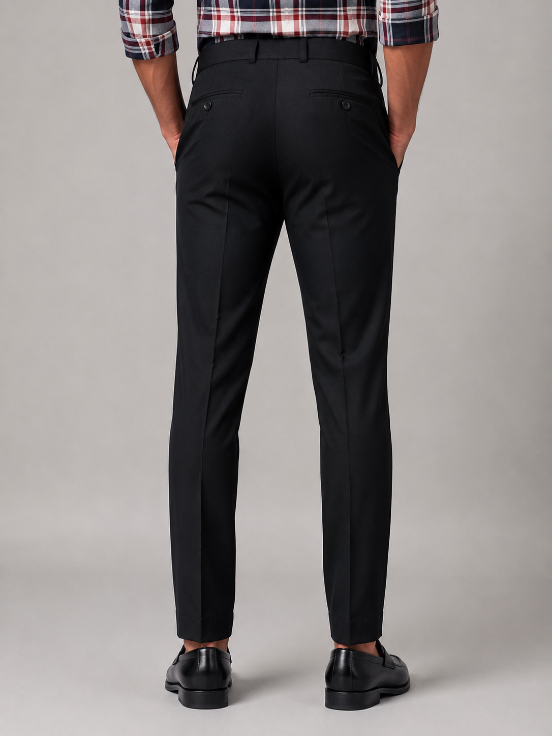 BLACK FORMAL LINEN PANT view 3
