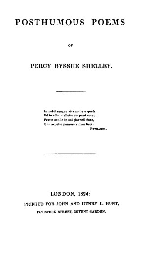 Title page from Posthumous Poems