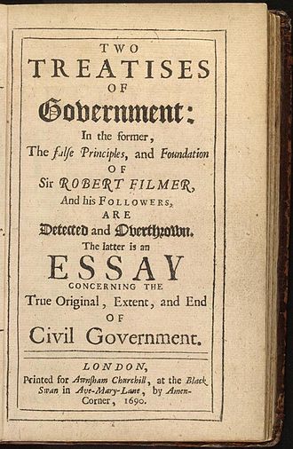 Title page from The Two Treatises of Civil Government (Hollis ed.)