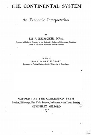 Title page from The Continental System: An Economic Interpretation