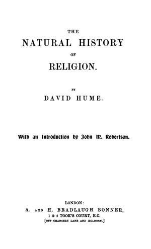 Title page from The Natural History of Religion (1889 ed.)