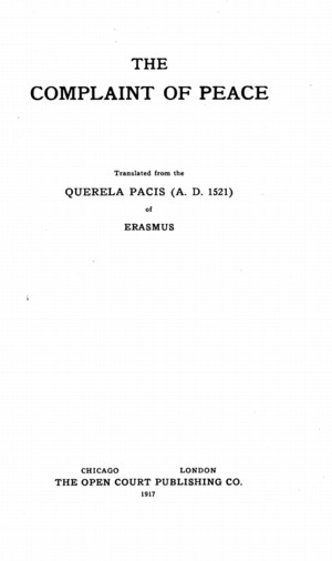 Title page from The Complaint of Peace