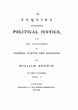 Title page from An Enquiry Concerning Political Justice, in 2 vols.