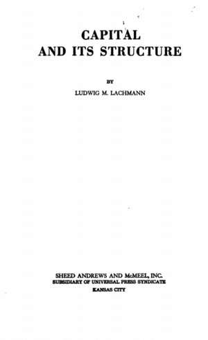 Title page from Capital and its Structure
