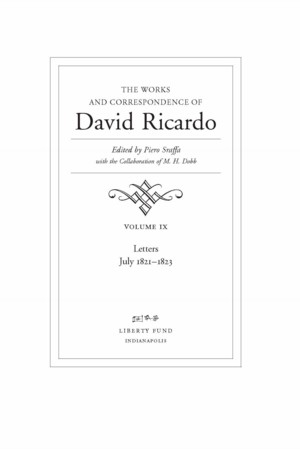 Title page from The Works and Correspondence of David Ricardo, Vol. 9 Letters 1821-1823