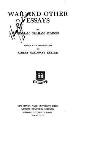 Title page from War and Other Essays