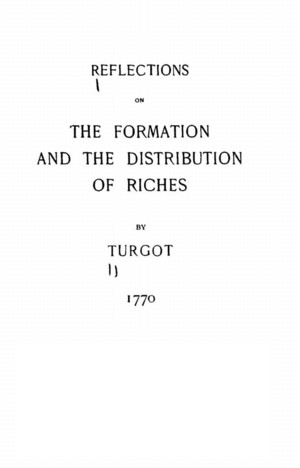 Title page from Reflections on the Formation and Distribution of Riches (1898 ed.)