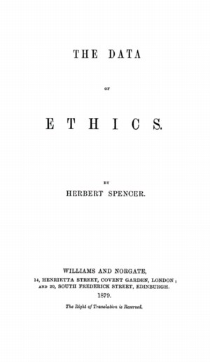 Title page from The Data of Ethics