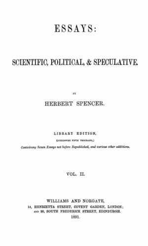 Title page from Essays: Scientific, Political and Speculative, Vol. 2