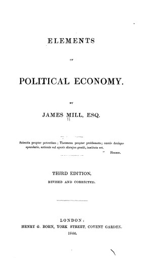 Title page from Elements of Political Economy