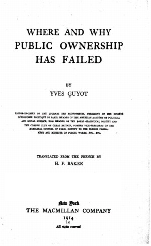 Title page from Where and Why Public Ownership has Failed