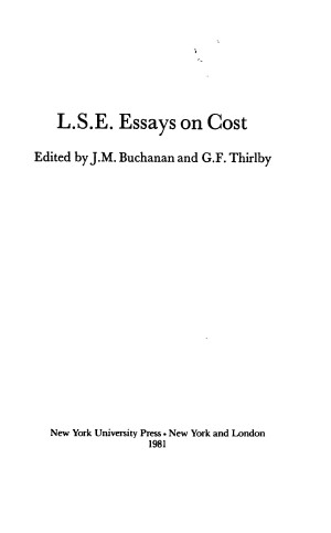 Title page from L.S.E. Essays on Cost