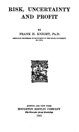 Title page from Risk, Uncertainty, and Profit