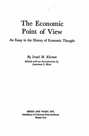 Title page from The Economic Point of View