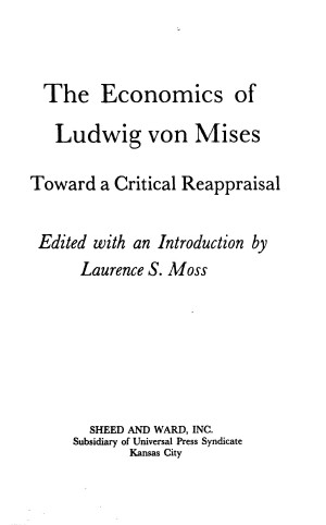 Title page from The Economics of Ludwig von Mises: Toward a Critical Reappraisal