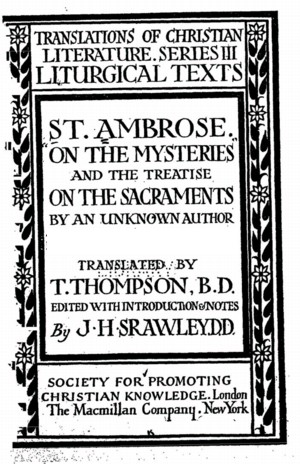 Title page from On the Mysteries and the Treatise on the Sacraments