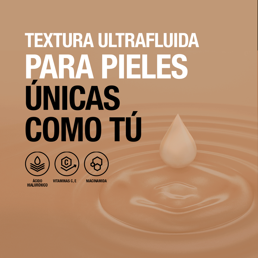 TEXTURA ULTRAFLUIDA PARA PIELES ÚNICAS COMO TÚ