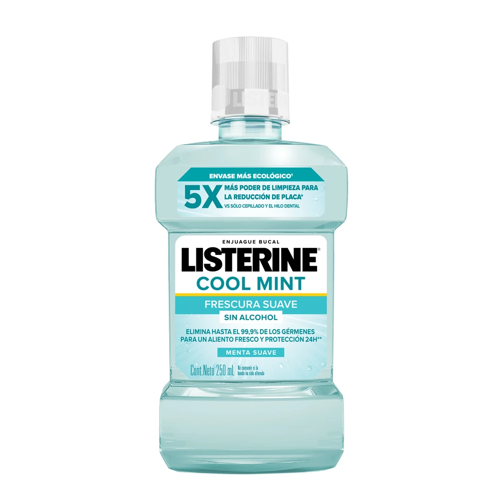 LISTERINE® COOL MINT Frescura Suave Sin Alcohol botella 250ml