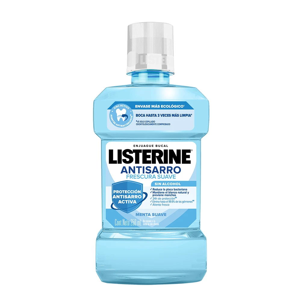 LISTERINE® ANTISARRO Frescura Suave Sin Alcohol botella 250ml