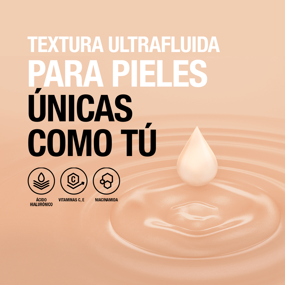 TEXTURA ULTRAFLUIDA PARA PIELES ÚNICAS COMO TÚ