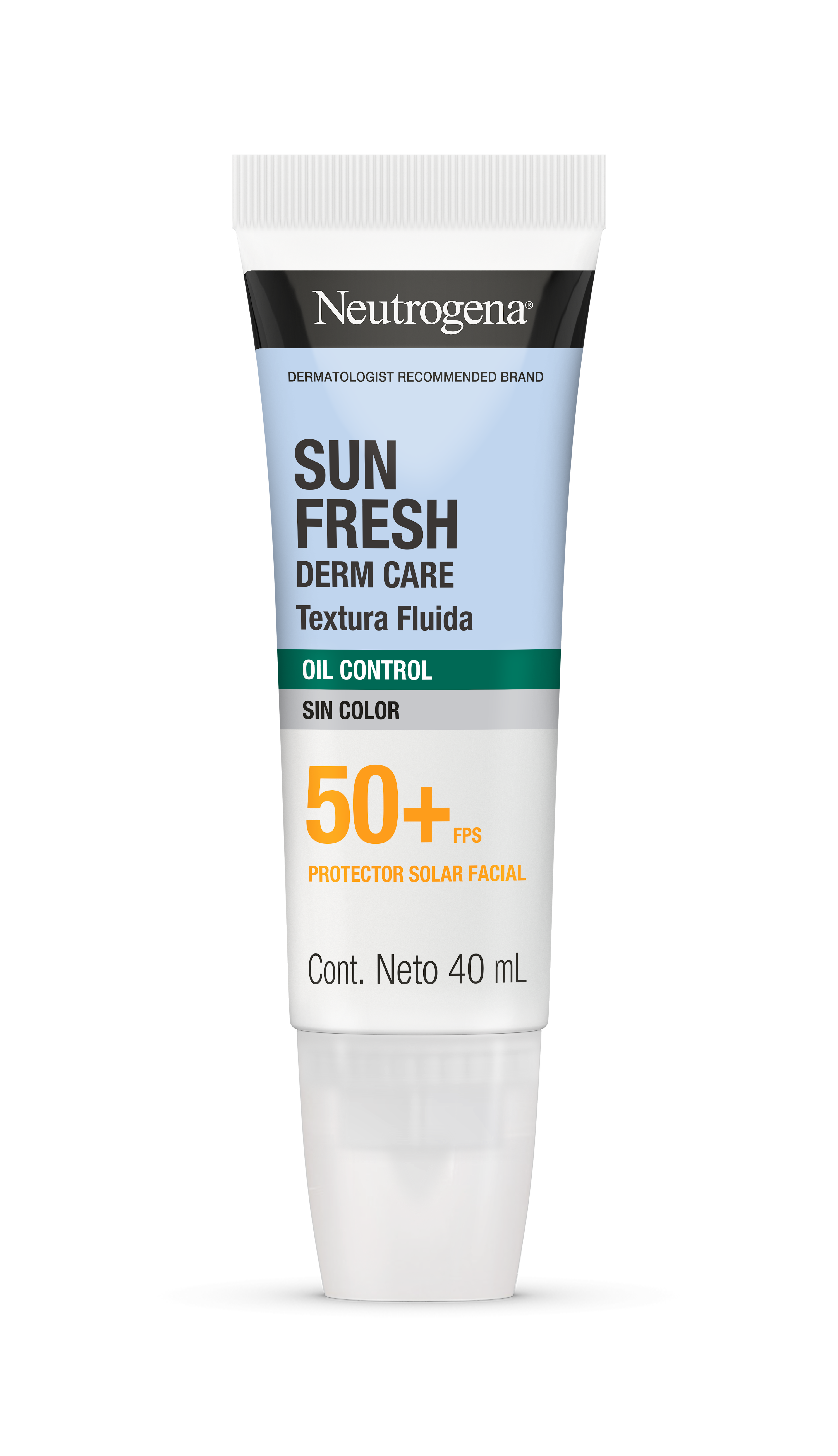 PROTECTOR SOLAR FACIAL NEUTROGENA SUN FRESH OIL CONTROL FLUIDO SIN COLOR FPS 50+ 40 mL