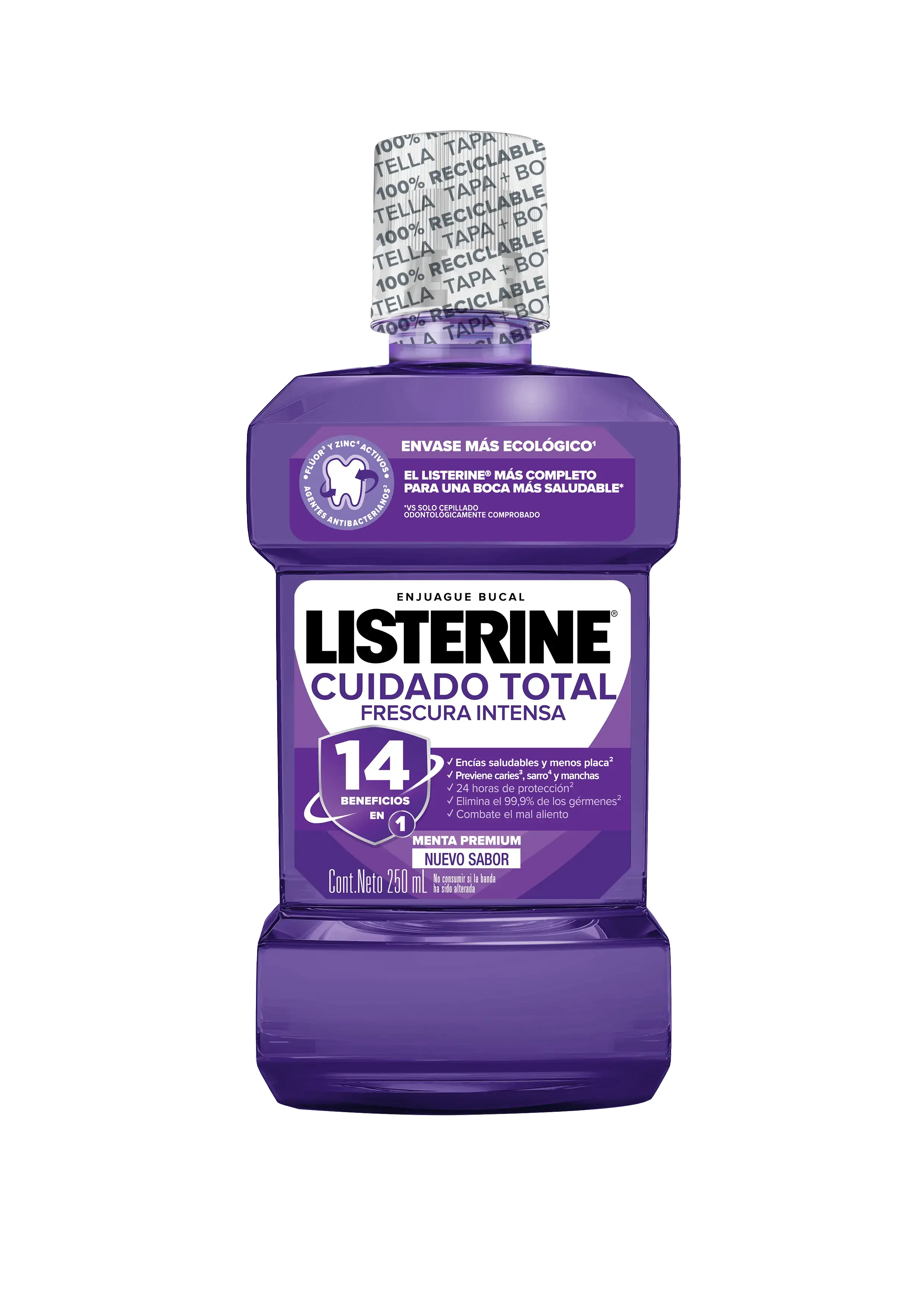 LISTERINE® CUIDADO TOTAL Frescura Intensa botella 250ml