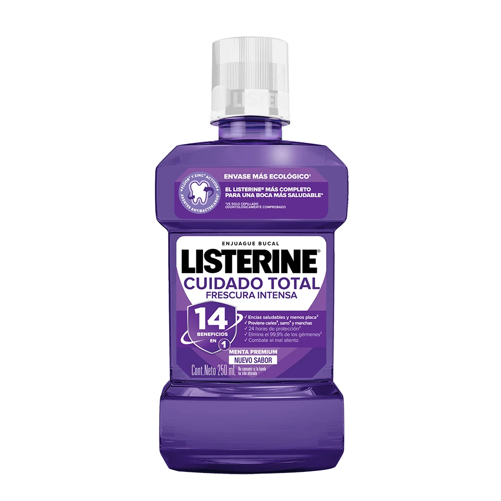 LISTERINE® CUIDADO TOTAL Frescura Intensa botella 250ml