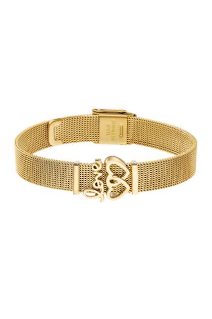 Gold Mesh Strap Love & Double Hearts Paul Valentine Official Store