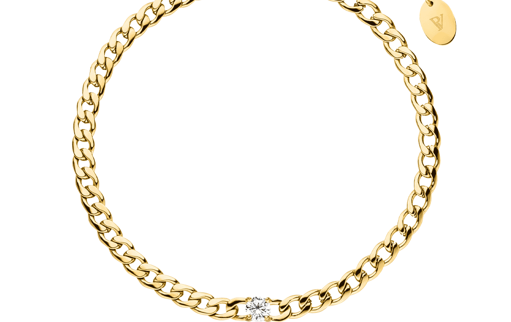 Brilliant Curb Bracelet 14K Gold Plated