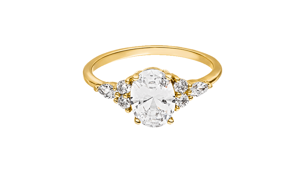 Brilliant Elipse Ring 14K Gold Plated