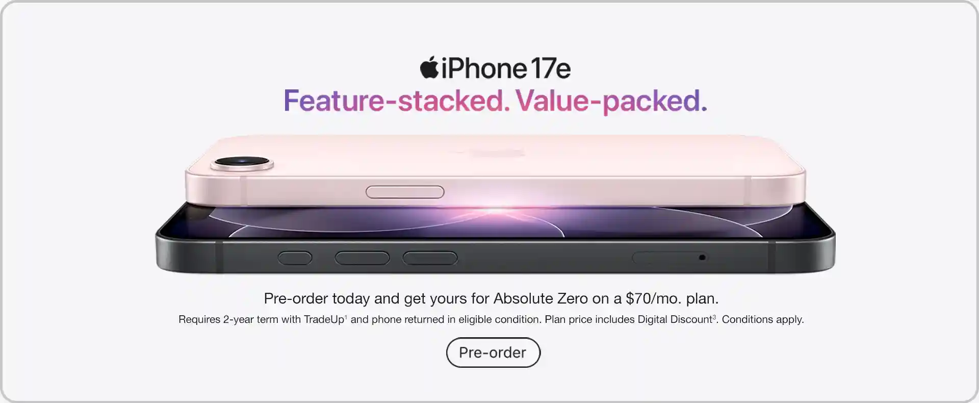 iPhone 17e > preorder
