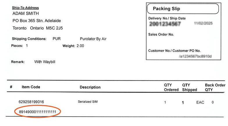 5G Set Up - Packing Slip