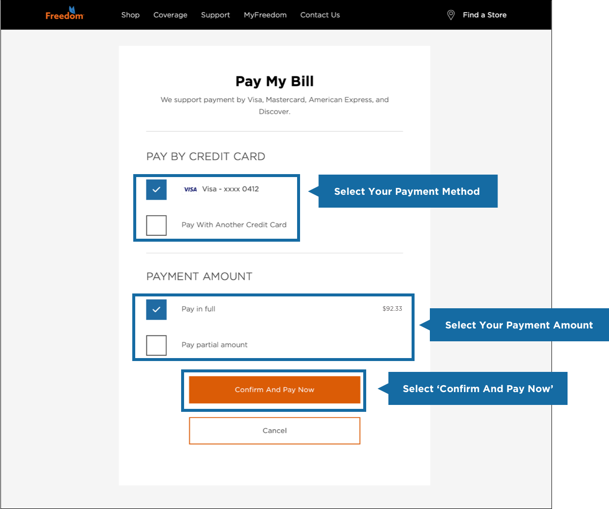 MyAccount Support Article