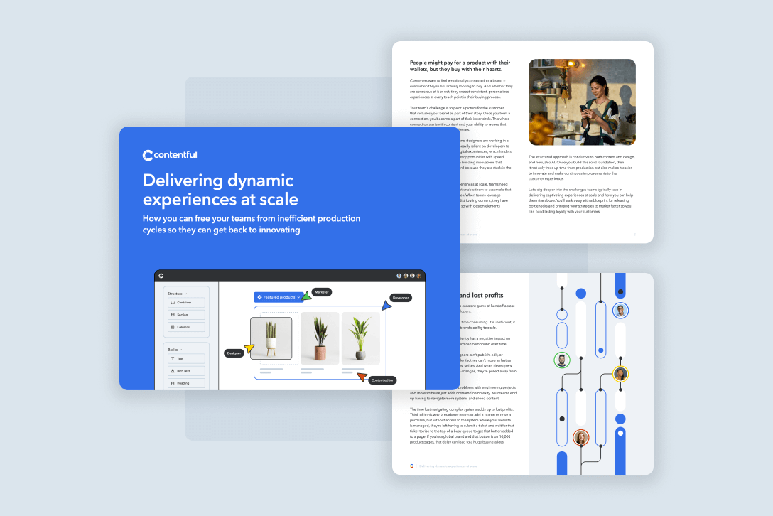 Delivering dynamic experiences at scale ebook cover