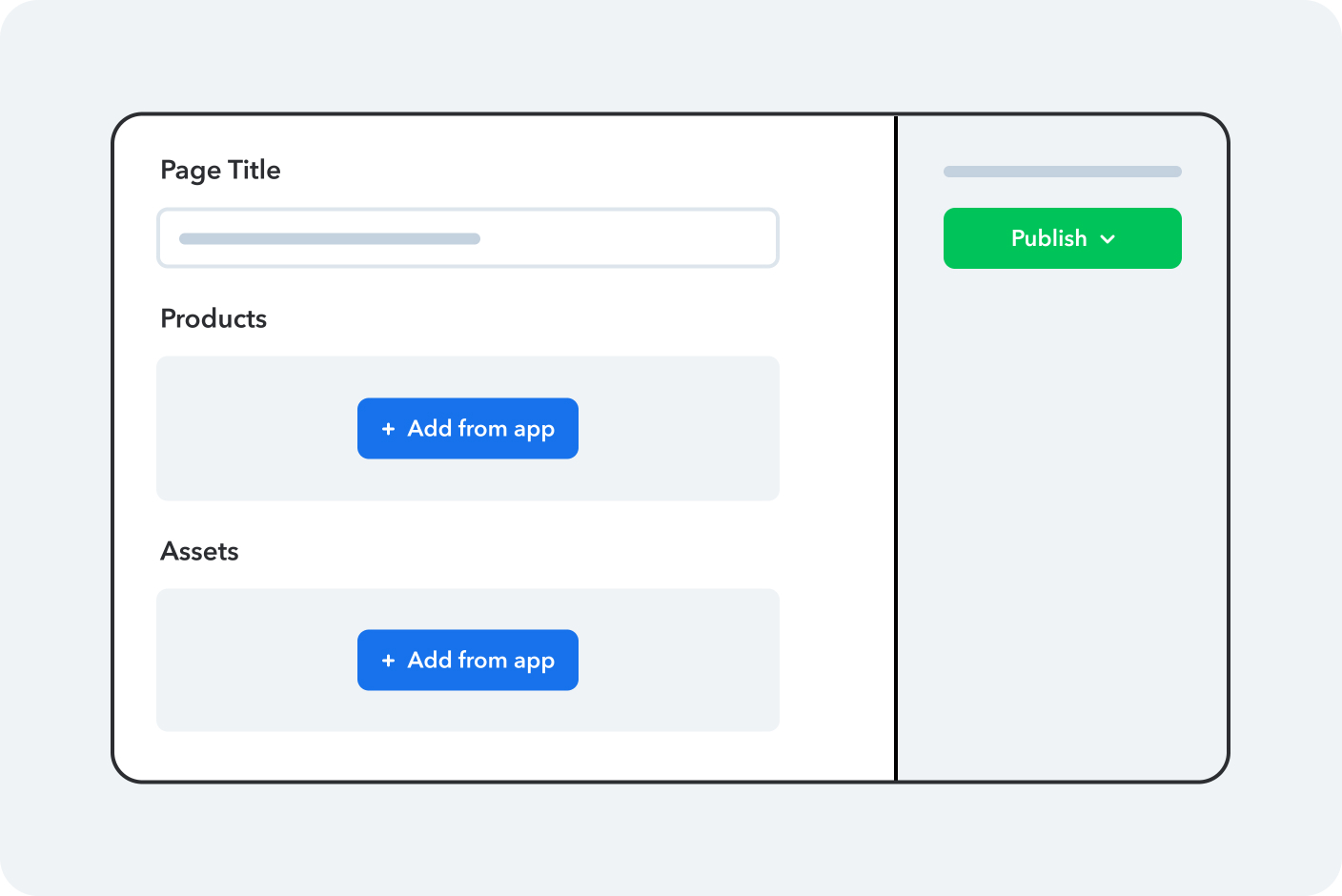 Stylized user-interface component showing the third-party management features of Contentful.