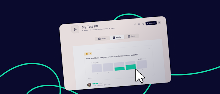Website test result showing a survey of user experience feedback.