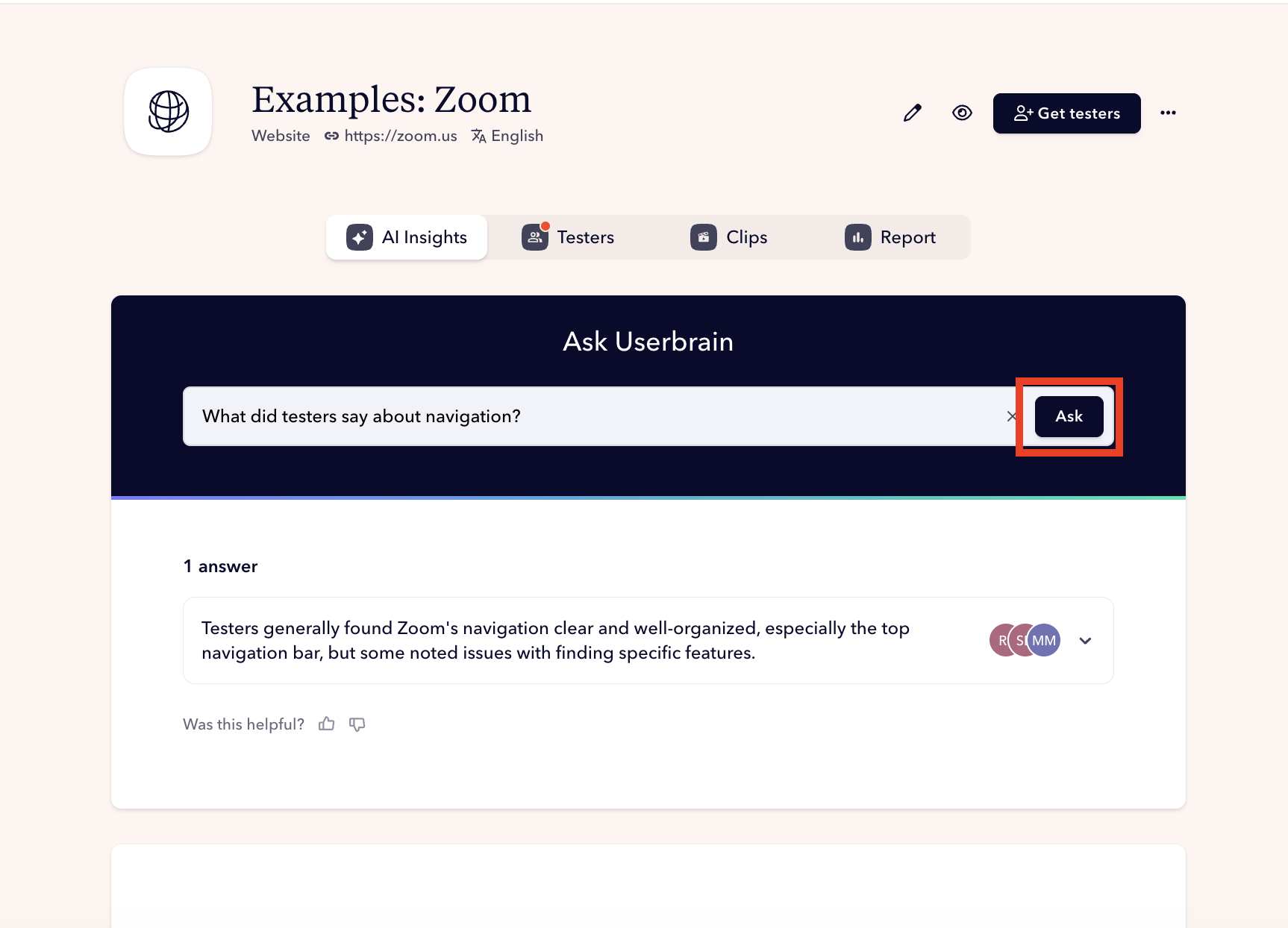Ask Userbrain blog/click ask