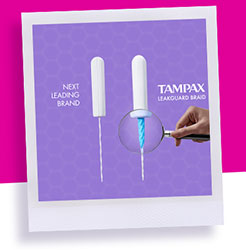 Tampax Pocket Radiant Tampons with LeakGuard Braid, Regular