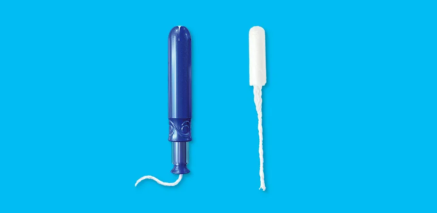 Tampon with an applicator and tampon without it