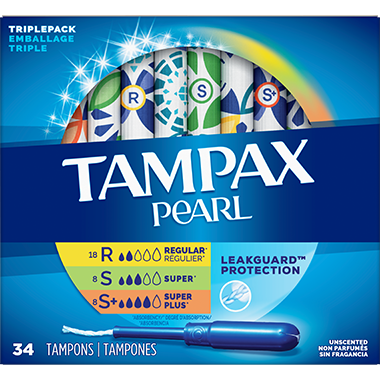Tampax Pearl: Triplepack Super / Super Plus / Ultra Tampons