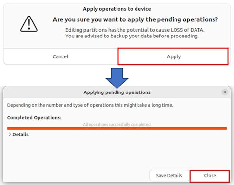 Apply実行後にCloseして終了した画面