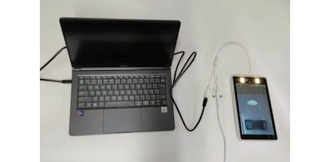 PCとフェイス＆サーモをLANケーブルで接続