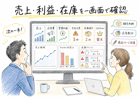 売上・利益・在庫を一画面で確認